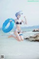 Coser @ 桜 桃 喵 Vol.036: 蕾姆 水 着 (48 photos)